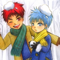 [Kuroko no Basket Fanart]Kagami&Kuroko's Snow Fight